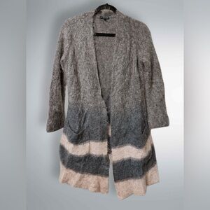 Eileen Fisher Mohair Alpaca Long Open Cardigan XS - Oversized
